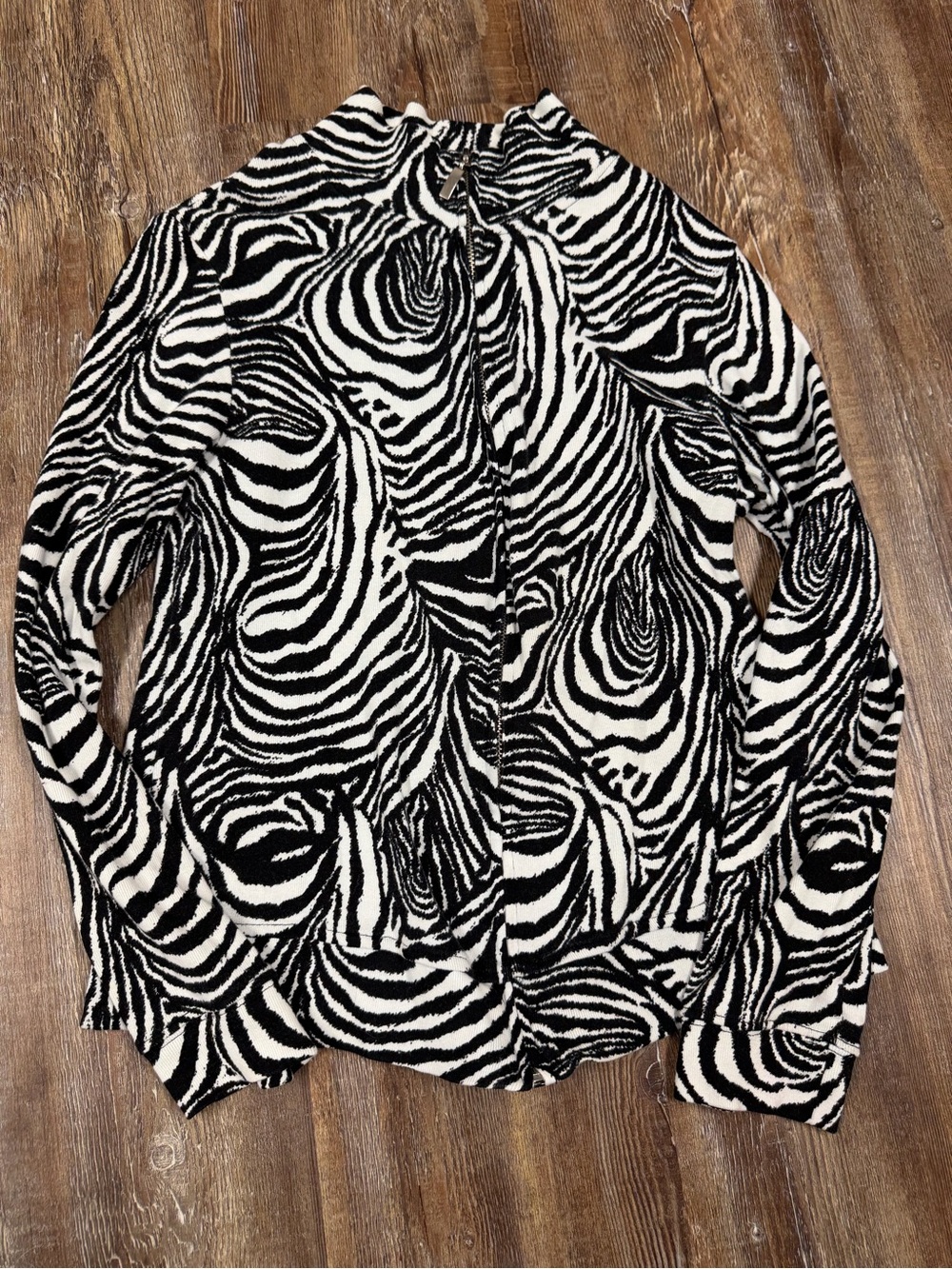 Rafaella black & white zebra print zip up jacket in a S